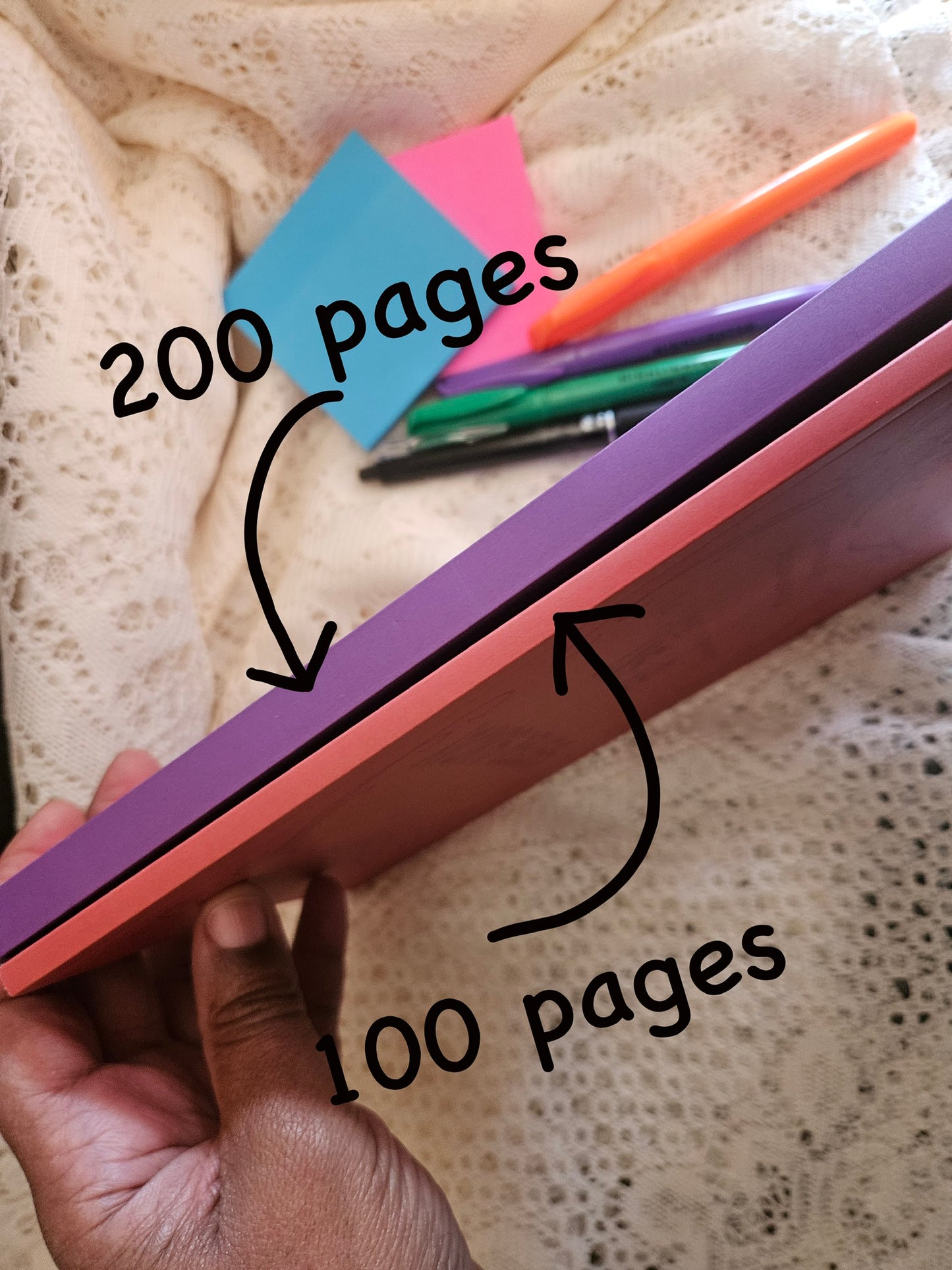 Thickness depending on how many pages you choose